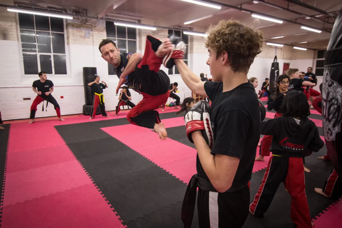 jumping kick pad drill